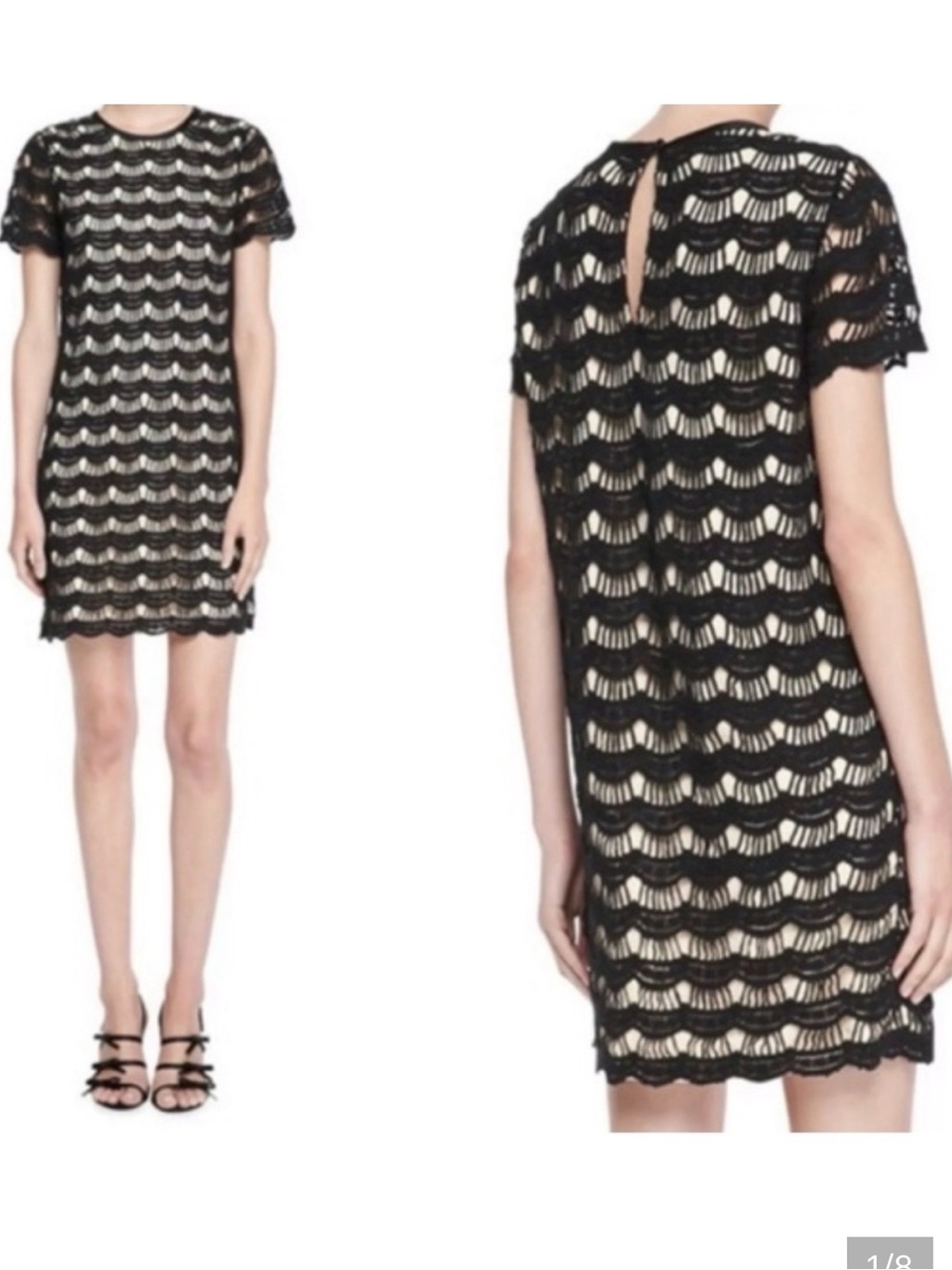 Kate Spade Virginia Scalloped Lace Shift Dress Size 8